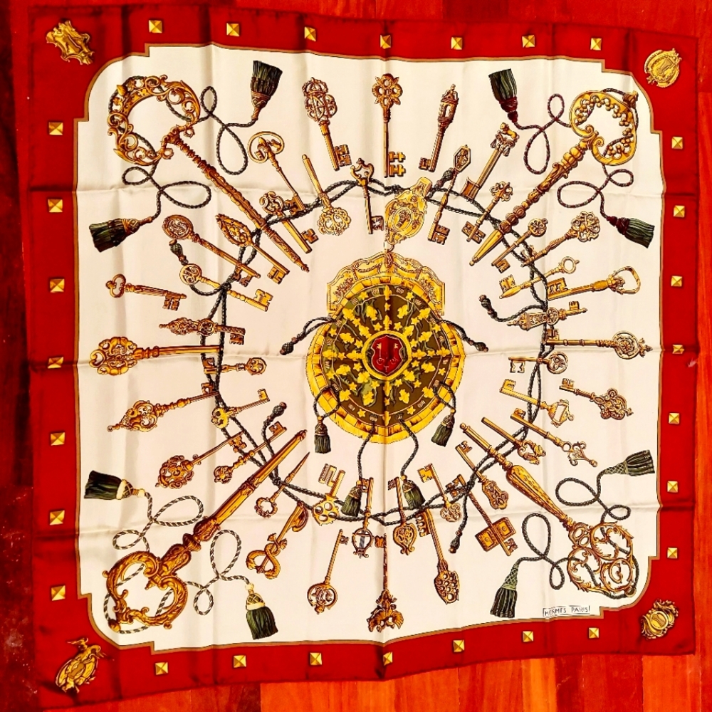 Hermes Rare 1st Edition silk scarf Les Clefs" by C